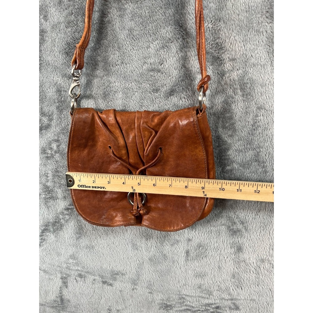 Vintage Cole Haan Leather Crossbody Purse Cognac Brown Saddle Bag Boho Western - Picture 3 of 10